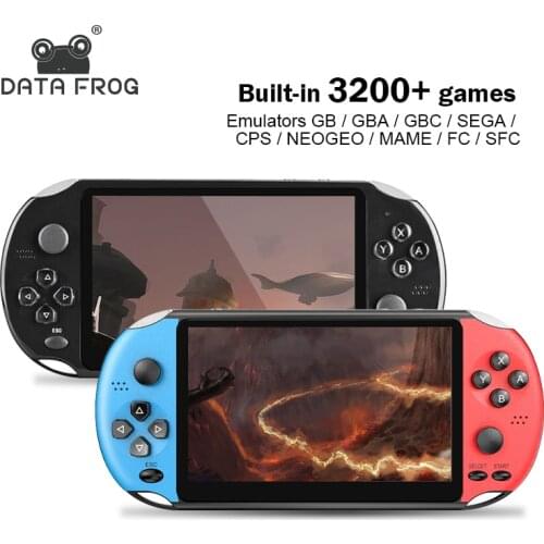 DATA FROG 5 inch Double Rocker Handheld Arcade Game Console Build In 3200 Games X12 Retro Portable Video Game Console Support HD