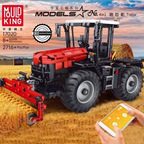 MOULD KING 17020 RC Tractor Fastrac 4000er Truck Set Building Blocks Bricks Toys Gifts