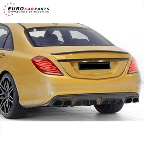 Christmas gift S-CLASS W222 S63/S65 B style carbon fiber rear diffuser with exhaust tips fit for S63/S65 2014year