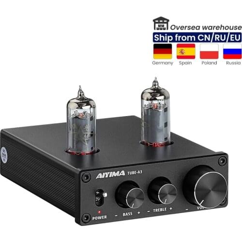 AIYIMA 6K4 Tube Amplifier Audio Bile Preamplifier HIFI Preamp Treble Bass Control Audio Preamplifier DC12V Home Theater