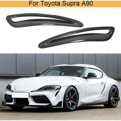 Dry Carbon Fiber Hood Vents Trims for Toyota Supra A90 2019 2020 Hood Vent Air Flow Intake Body Kits Factory Outlet