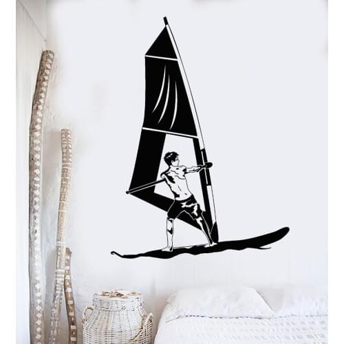 Windsurfing Boardsailing Water Sports Wall Sticker Vinyl Art Removable Poster Mural Design Art Decoration For Bedroom LX229