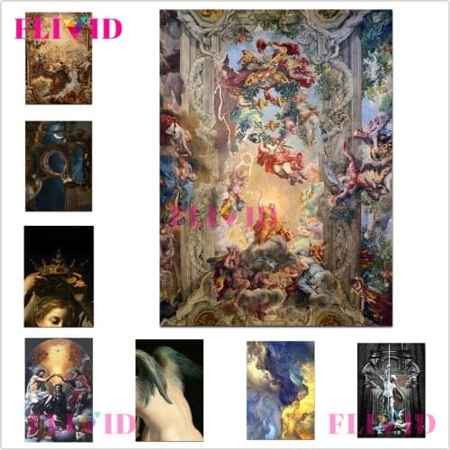 Vintage Religion Italian Nordic Poster Angel Statue Princess Wall Art Canvas Painting Wall Pictures For Living Room Unframed