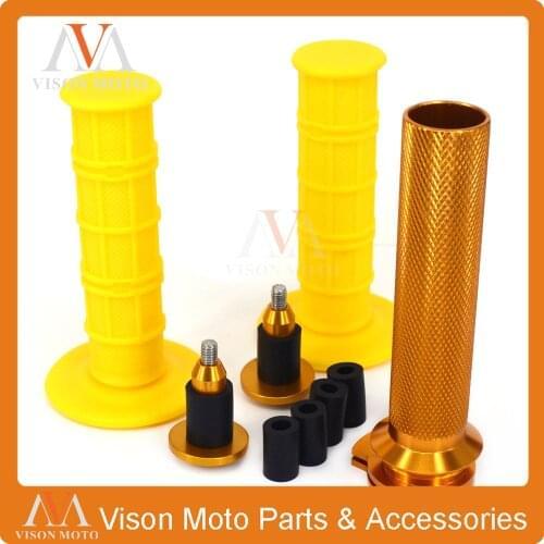 Billet 7/8" 22MM Throttle Clamp Twist Tube & Handlebar Cap Plugs & Grips For SUZUKI DRZ250S DRZ250R DRZ 250S 250R 92 93 94 95-04