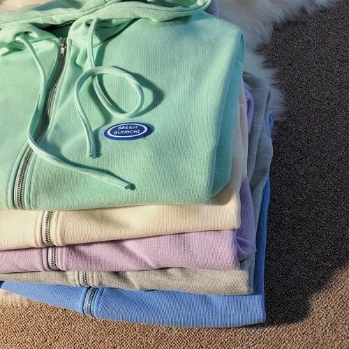 Sweet Girls Teenagers Letter Loose Hooded Outwear Womens Candy Color Hoodies All-match Daily Females Sweatshirts Trendy Ulzzang