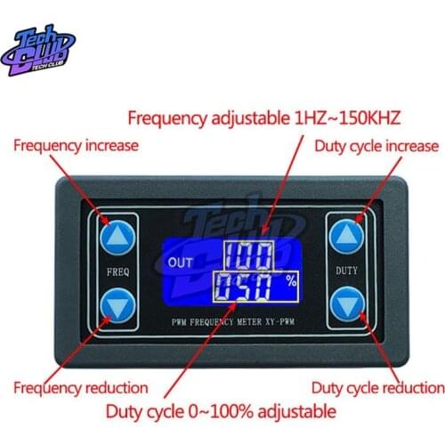 1Hz-150KHz LCD Digital Display PWM Signal Generator 1-Channel PWM Pulse Frequency Duty Cycle Adjustable Square Wave Generator