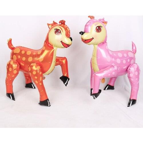1pc 4D Deer balloons foil Bear Walking Sheep Christmas deer birthday decor party supplies kids toy walking animal balloon helium