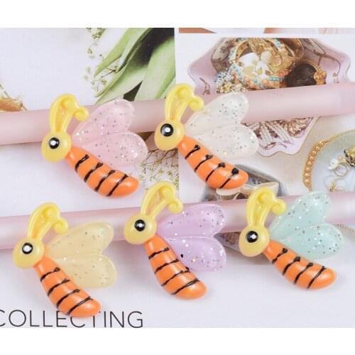 10pcs/lot Kawaii Resin Glitter Butterfly Cabochon Flatback For Scrapbooking Craft Mobile Case DIY Embellishments Decoration