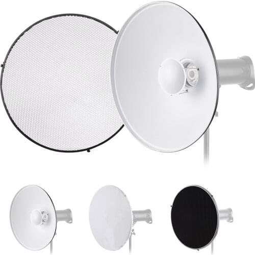 22 Inch Beauty Dish Studio Photography Reflector Diffuser with Honeycomb Soft Cloth for Bowens Mount Speedlite Strobe Light