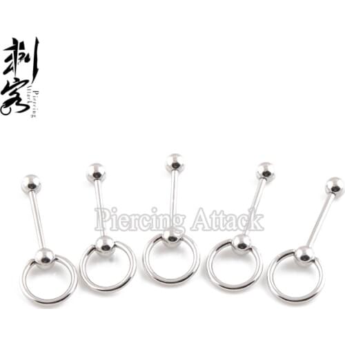 316L Surgical Steel Slave Ring Barbell Tongue Piercing Jewelry 1.6*16*5mm Lot of 30pcs Body Jewelry