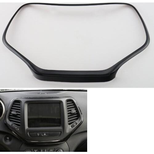 ABS Console GPS Navigation Frame Cover Trim Plate Decoration Sticker For Jeep Cherokee 2014-2016 Car-styling