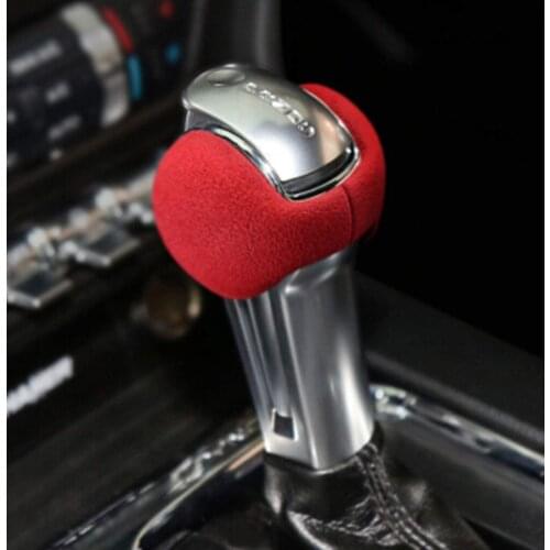 Alcantara Gear Stick Shift Auto Knob Cover Interior Accessory Compatible with Mustang 2016-2020