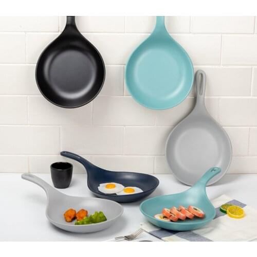 Colorful disc with handle plate creative Nordic style snack plate melamine tableware