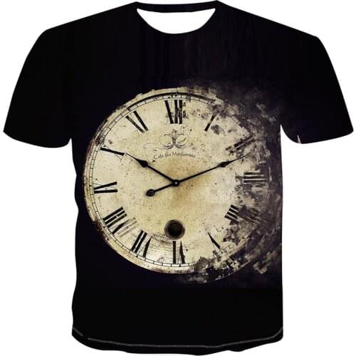 3d New Printing Custom Watch Geometry T Shirt Fashion Street Style Male Summer Short Sleeve T Shirt S-6xl