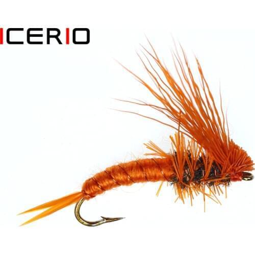 ICERIO 6PCS #10 Stimulator Attractor Dry Flies Trout Fishing Fly Lures