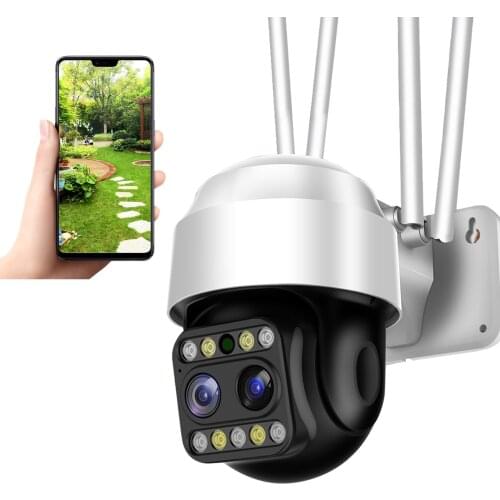Sdeter Dual Lens Security Camera WIFI Outdoor PTZ Speed Dome Wireless IP Cam CCTV Pan Tilt 4XZoom IR Network Surveillance System