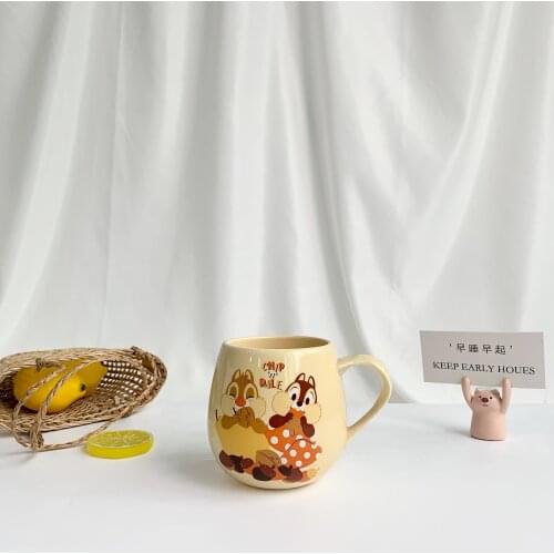 Disney Chi Chi Ti Ti Little Squirrel Cartoon Ceramic Punch Mugs Ready-to-use Cup Heat Resistant Coffee Milk Mugs Mugs