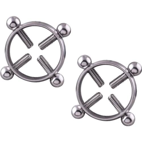 1 Pair Stainless Steel Nipple Rings Shields Screw Jewelry Adjustable Circle Women Body Piercing Breast Adijustable Nipple Ring