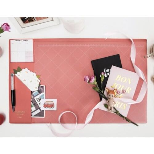 Easy Clean PU Mouse Pad Protective Desk Mat Multifunctional Office Large Desktop Pad Organizer with Calendar Laptop MousePad