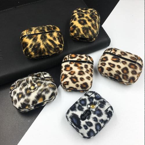 Fashion Leopard Print Furry Plush Design Case For Apple AirPods 1/2/3 Earphones Bluetooth Cases For Air Pods Pro Charging Cover