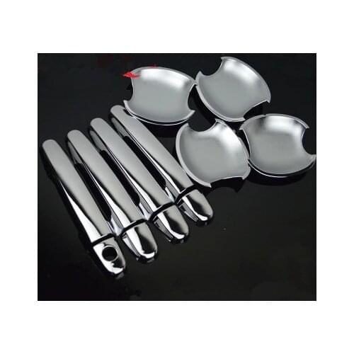 FUNDUOO New Chrome Door Handle Cover + Cup Bowl combo For Toyota Yaris Vios 2006 2007 2008 2009 2010 Toyota Corolla 2003 - 2013