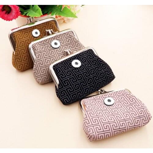2021 NEW 18mm Snap Button jewelry Coin Purses Small-Wallets Money-Bags For girls gift QB7007