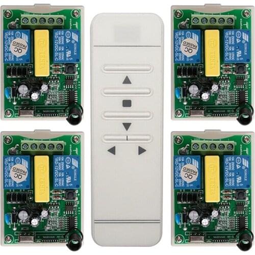AC220V RF Wireless Remote Control switch System 4*Receiver+digital smart Transmitter shutters garage door projection screen