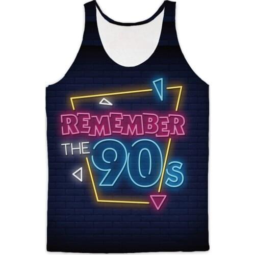 REAL American SIZE Remeber the 90s fashion 3D Sublimation Print Tank top - plus size 4XL 5xl 6XL