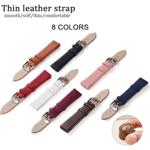 Thin Leather Strap 14mm 16mm 18mm 20mm 22mm Watchbands Bracelet Correas for Galaxy Watch Active 2 Band Strap Amazfit Strap Gts