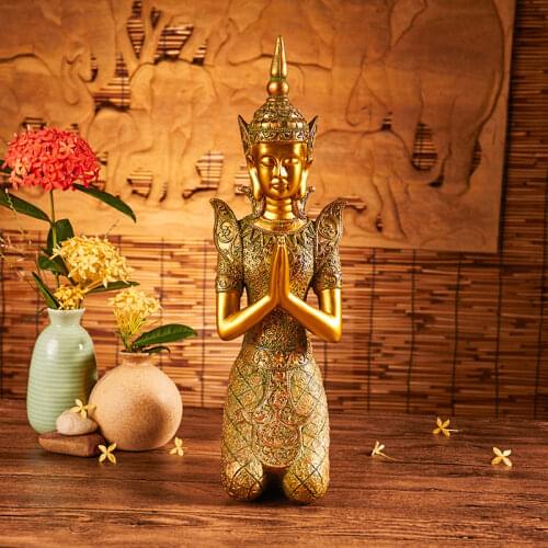 Southeast Asian welcoming Buddha statue decoration Thai restaurant club cashier decoration big Buddha living room Thai crafts
