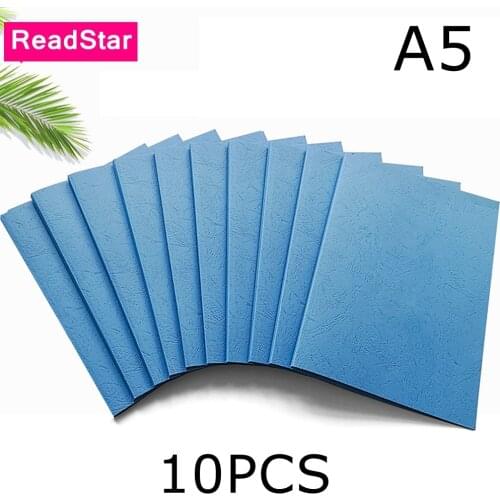 10PCS/LOT ReadStar A5 binding Cover Leather grian paper thermal binding cover Blue color Glue binding cover thermal book covers