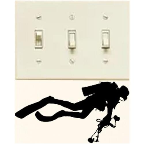 Diver Diving Fashion Livingroom Wall Sticker Home Decor Vinyl Switch Decal 6SS0389