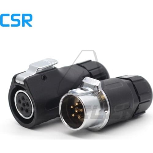 XHP20 , Waterproof Connector 6 Pin Industrial power supply Cable Connector Male Socket Docking connector IP67