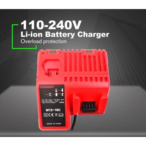 M12-18C Li-ion Battery Charger for Milwaukee 12 V 14.4V 18V C1418C 48-11-1815/1828/1840 M18 M14 M12 Lithium Battery
