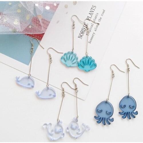 Cute Style Girly Earrings For Women Childrens Fun Original Funny Whale Aggrek Long Earrings Fashion Jewelry Party Brincos Femin