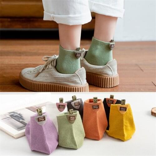 1 Pair Cute Creative Women Short Cotton Socks Solid Personality Casual Socks For Ladies Breathable Comfortable Sock Female New