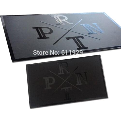 1000 pcs a lot 700 gsm matte black cardboard paper tag with black Spot UV Logo/custom clothing hang tag/garment paper hang tag