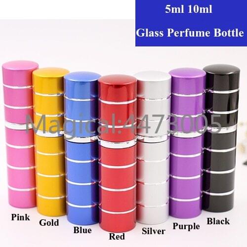 5/10ml 5/10/15/20/30pcs Fashion Aluminum Perfume Bottle With Mini Atomizer Spray Bottles Portable Parfum Refillable Container