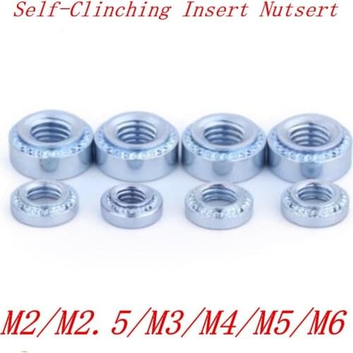 50Pcs m2 m2.5 m3 m4 m5 m6 Slab Thickness 1.4mm 1.0mm 0.8mm Carbon Steel Rivnut Self-Clinching Insert Nutsert Press Rivet Nut
