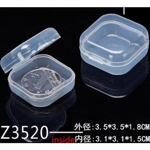 50pcs Transparent small box mini parts box plastic box small square box small storage box plastic covered earplug box