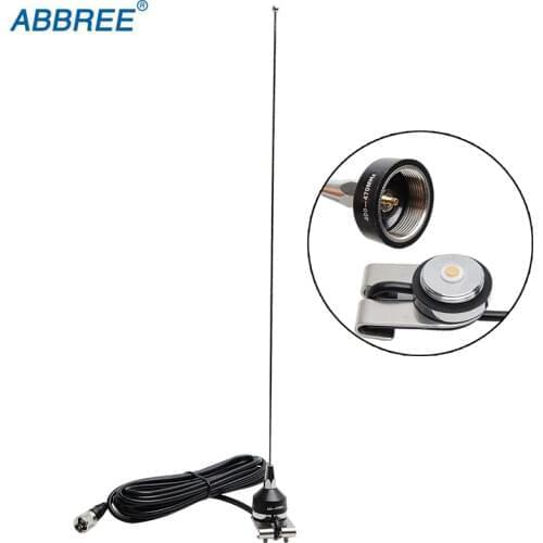ABBREE NA-37 UHF 400-470MHZ NMO Antenna Mount RG-58U 5M/16.4ft Coaxial Cable for QYT TYT Baojie Car Vehicle Mobile Radio