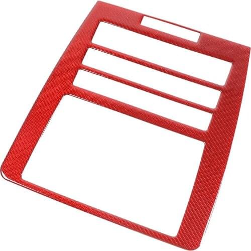 For Ford Mustang 2009-2013 Accessories Center Control Navigation Large Screen Trim Panel Cover Red Carbon Fiber