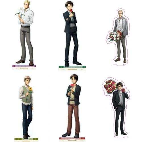 Anime Attack on Titan Erwin Smith Levi·Ackerman Take Flower Series Acrylic Stand Figure Display Model Plate Decor Birthday Gift