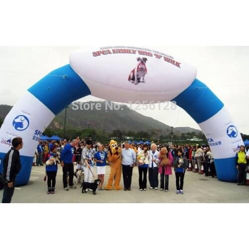 White And Blue Wholesales Inflatable Billboard Archways,logo/text on top For events