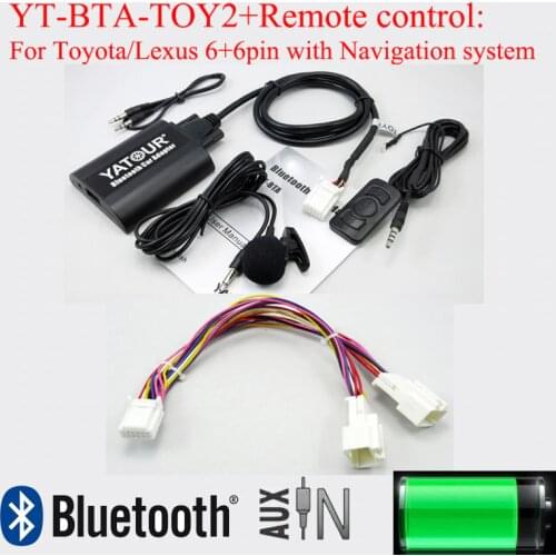 Yatour BTA Bluetooth car adapter with reomote control for Lexus Toyota 6+6pin radios