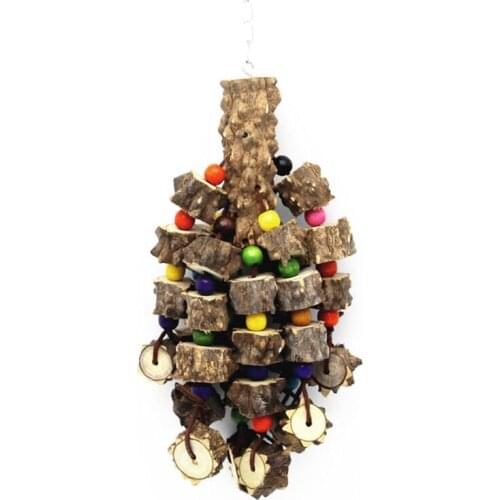 Large Parrot Chew Toy Bird Chewing Toy Wooden Blocks Tearing Toys Dropship