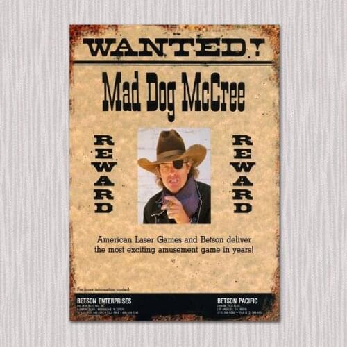 Mad Dog McCree Vintage Tin Sign Metal Sign Metal Poster Metal Decor Metal Painting Wall Sticker Wall Sign Wall Decor