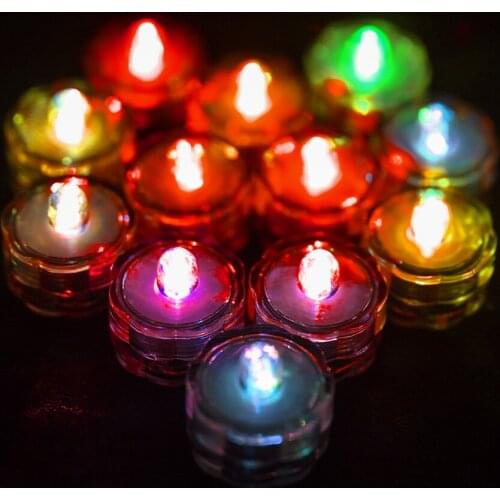 Floral Submersible LED Lights Mini Waterproof LED Tea Lights Candles Multi-color W/ Battery Lighting Home Vase Pool Party Decor