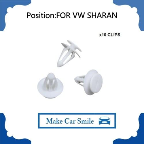 FOR VW SHARAN INTERIOR DOOR TRIM PANEL CLIPS X10-WHITE Plastic Clips
