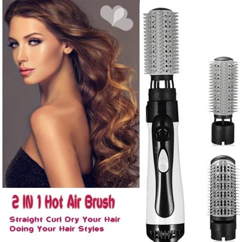 Hair Dryer With Comb 1200W Round Brush Blow Dryer Rotating Hot Air Brush Multifunctional Hair Straightener Comb Curling Brush